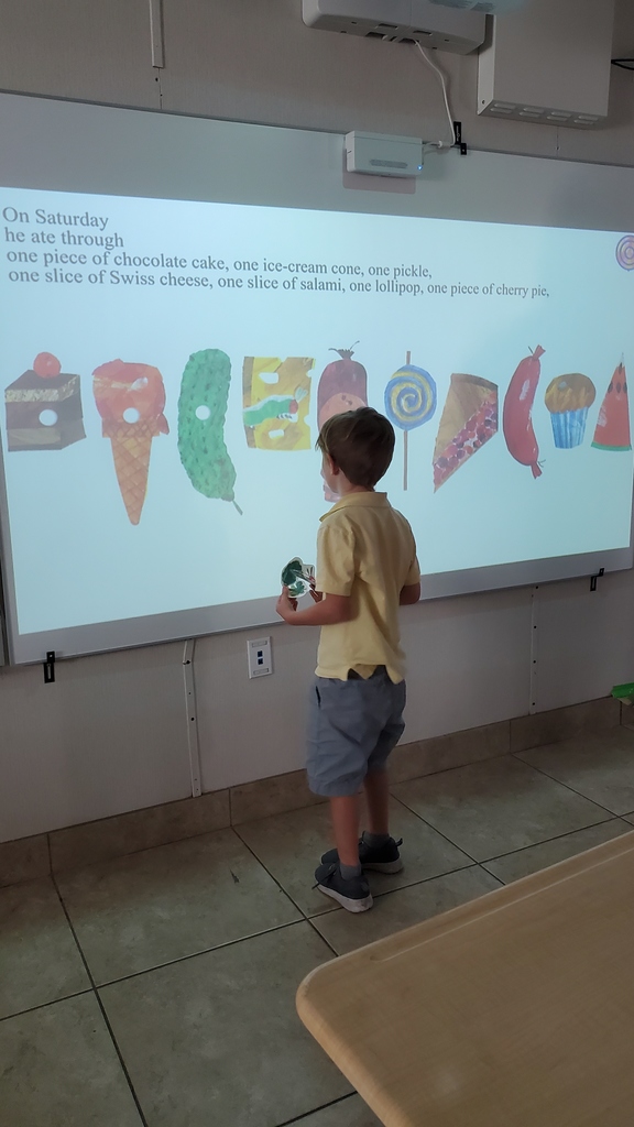Student at an interactive board