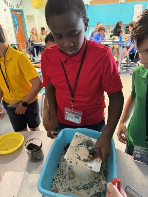 Mrs. Pasquini's 5th grade science class, separating mixtures, inquiry-based learning activity.