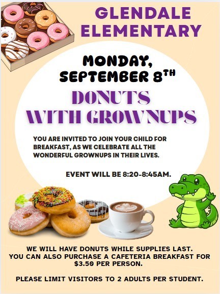 Donuts for Grownups - Monday, September 8th 8:20-8:45am.