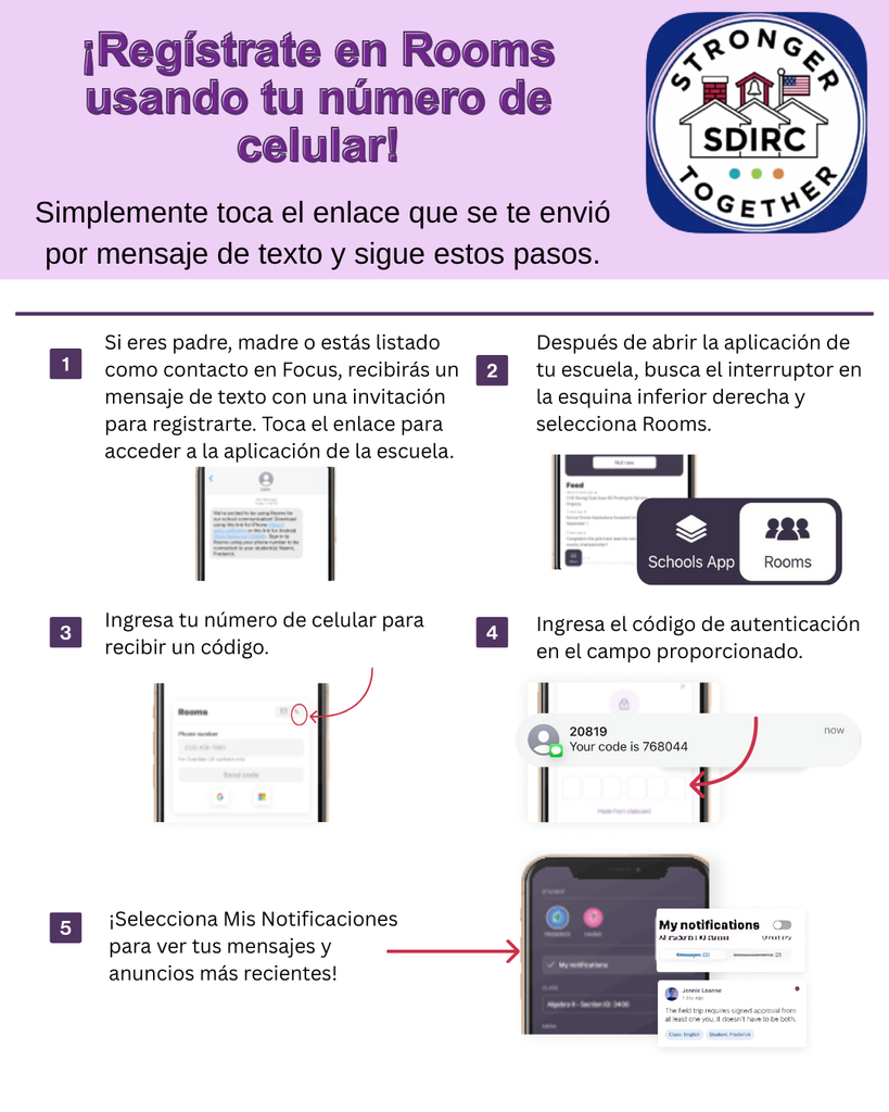 SDIRC App to use Rooms for Parent Communication