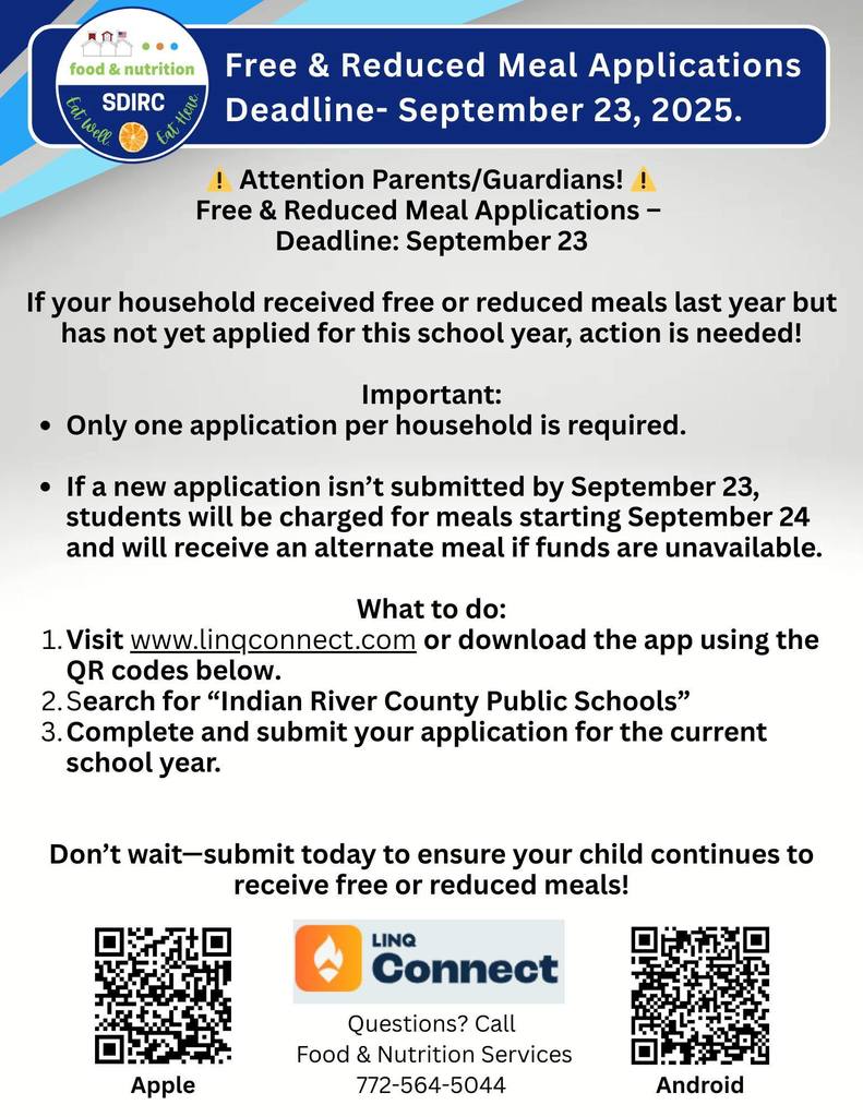 Meal Application Information