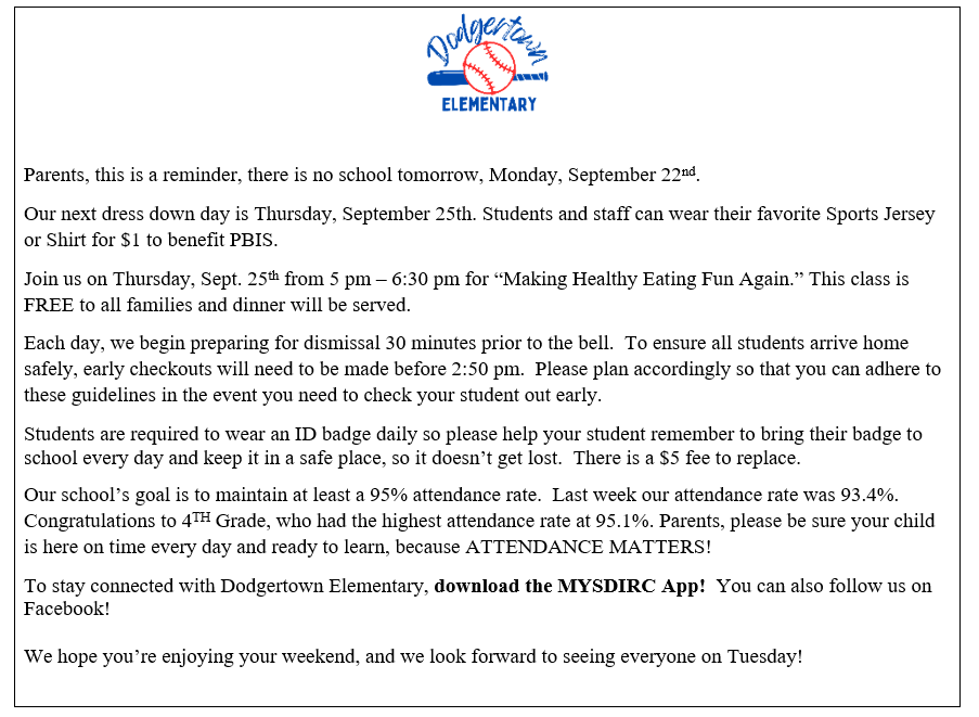 Weekly updates