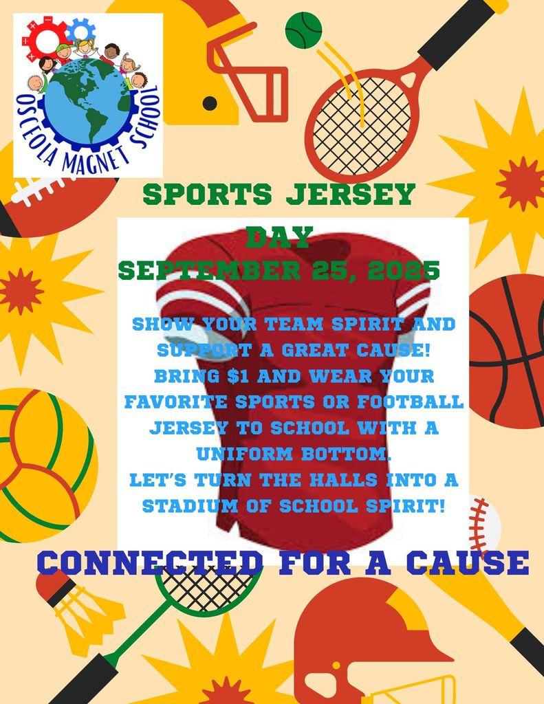 Connected For A Cause! Wear a sports jersey with uniform bottoms for a $1 donation.