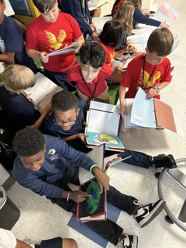 5th grade students in Mrs. Webber's class enjoyed looking at their IB Portfolio's dating all the way back to kindergarten!