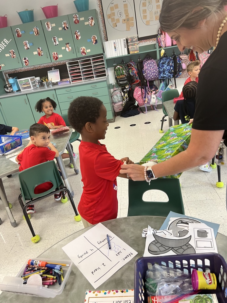 In Mrs. Elliott's Kindergarten class, we are learning about the five senses and students had to use their sense of touch to feel what was in the box.