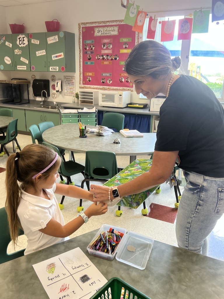 In Mrs. Elliott's Kindergarten class, we are learning about the five senses and students had to use their sense of touch to feel what was in the box.