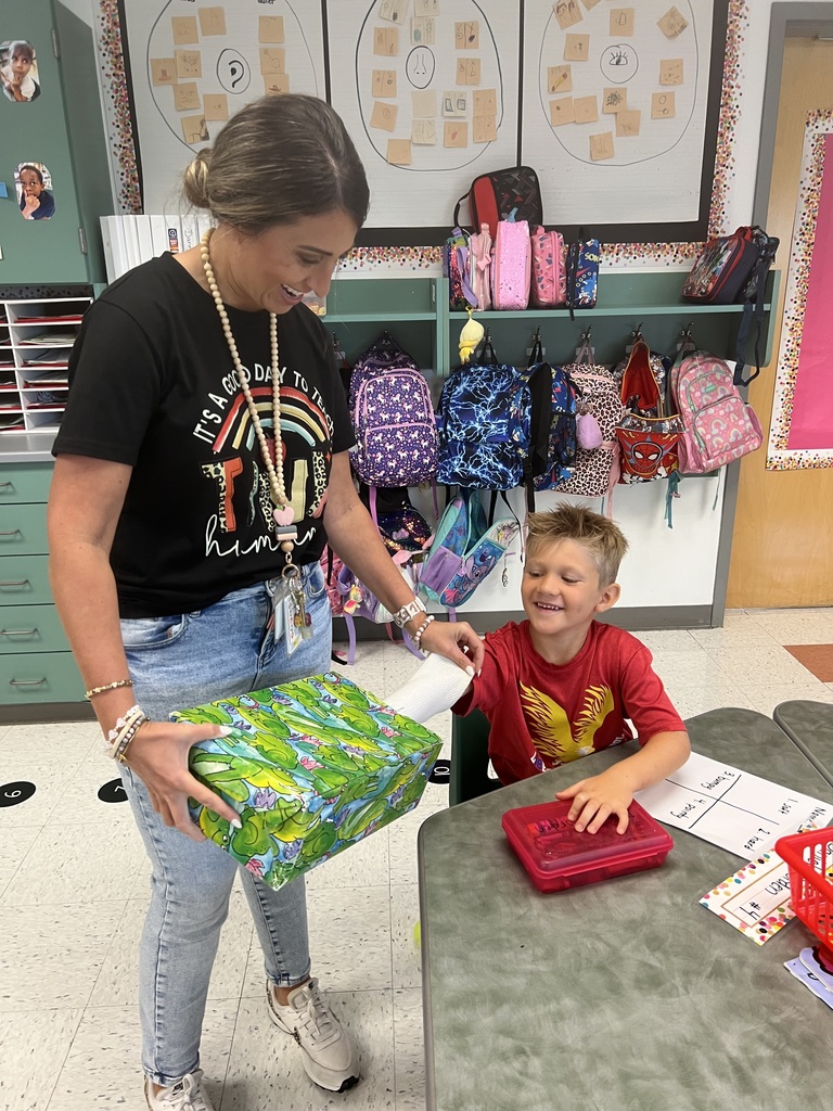 In Mrs. Elliott's Kindergarten class, we are learning about the five senses and students had to use their sense of touch to feel what was in the box.
