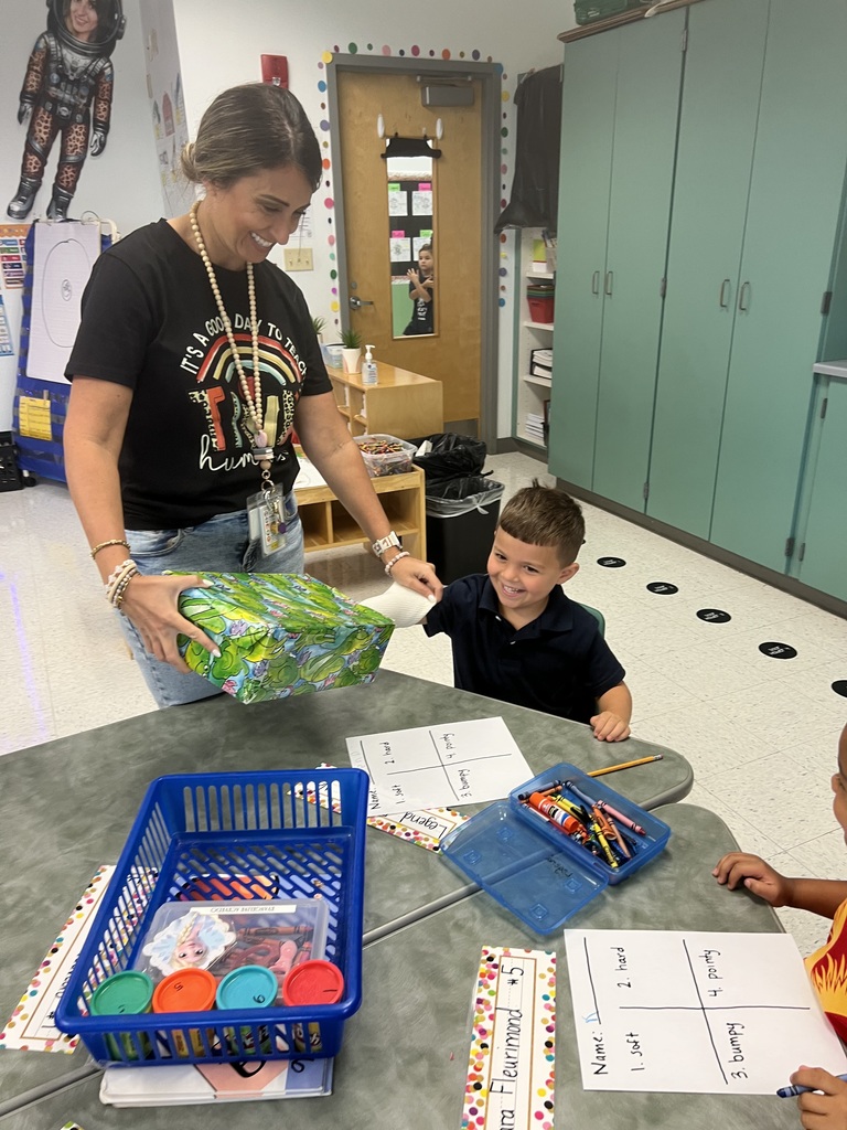 In Mrs. Elliott's Kindergarten class, we are learning about the five senses and students had to use their sense of touch to feel what was in the box.