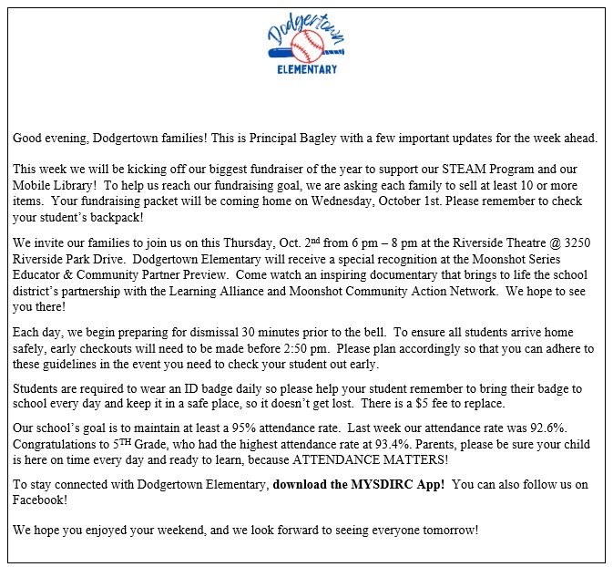 Weekly updates