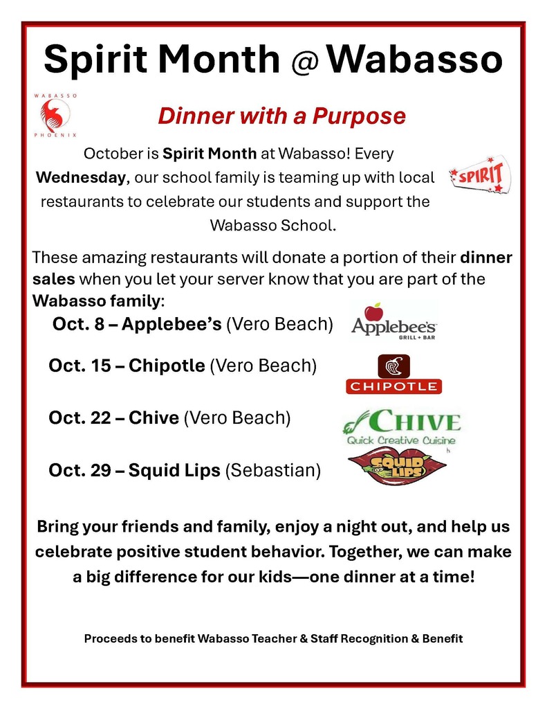 Wabasso Spirit Month