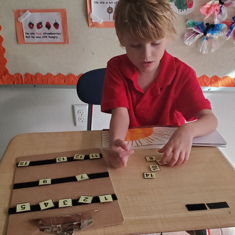 student with numbers