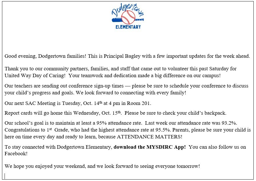 Weekly Updates