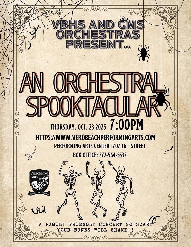 Halloween orchestra concert at 7pm on Thursday Oct. 23rd in the Performing Arts Center. Tickets are $11.50