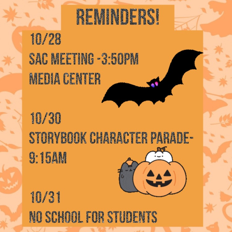 reminder week of 10/27