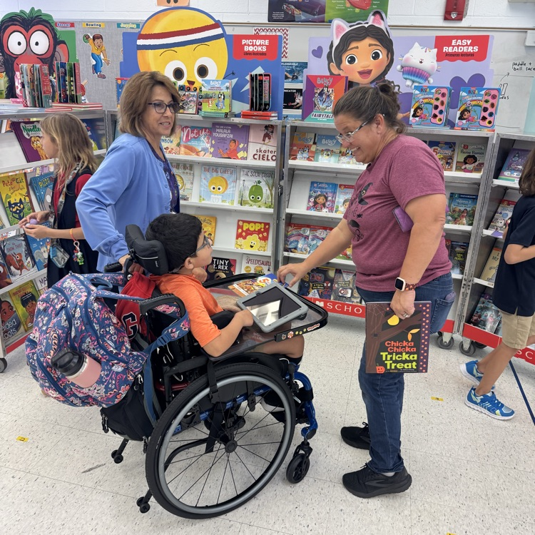 students at book fair