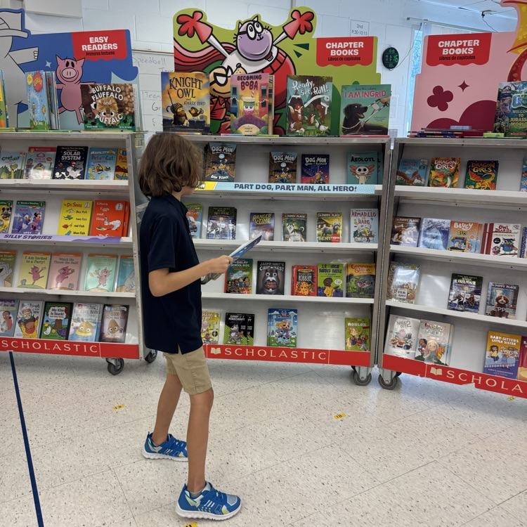 students at book fair
