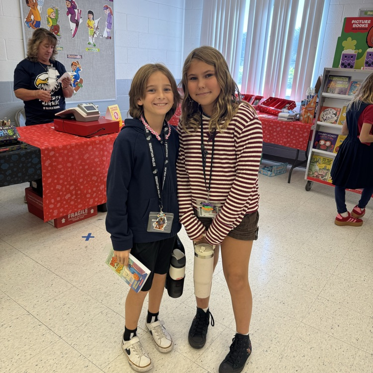 students at book fair