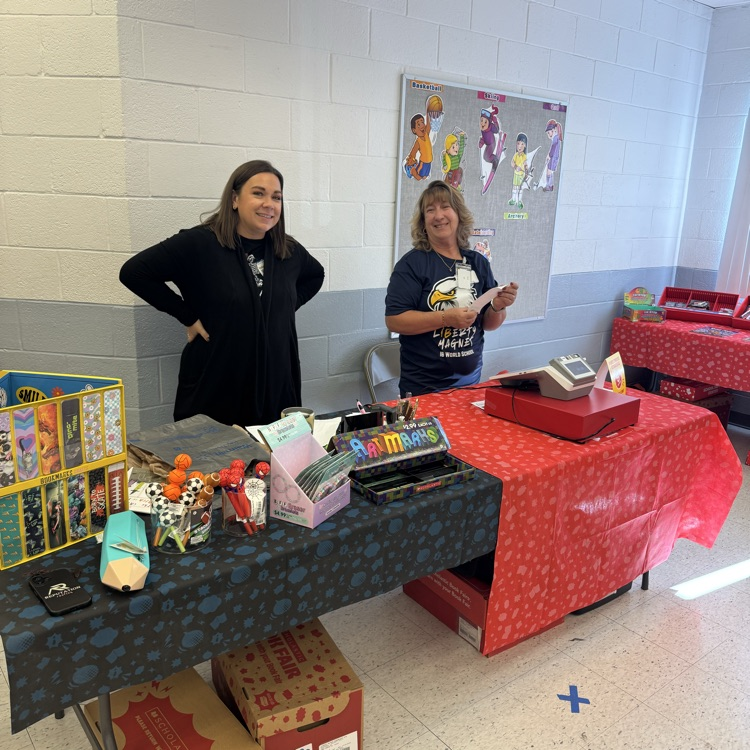 students at book fair