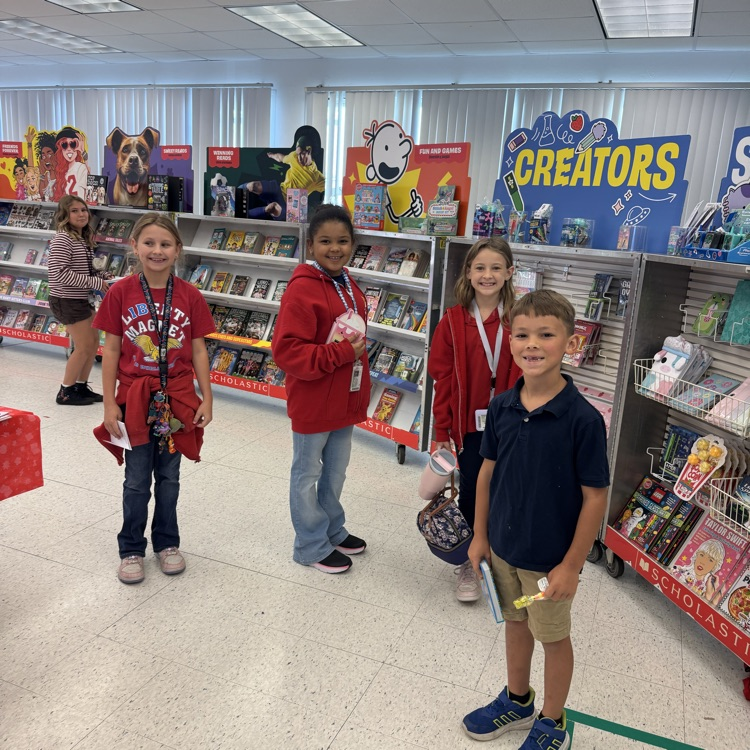 students at book fair