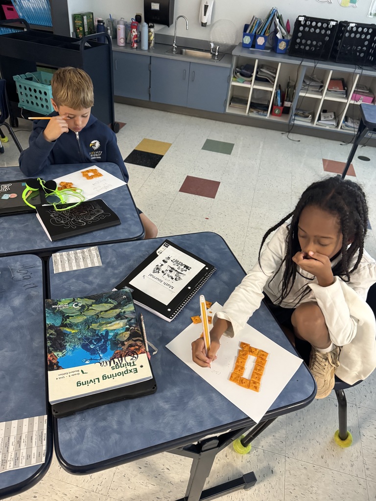 students using cheez its in math