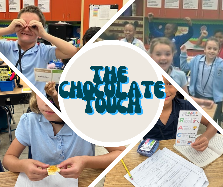 2nd grade students enjoying The Chocolate Touch