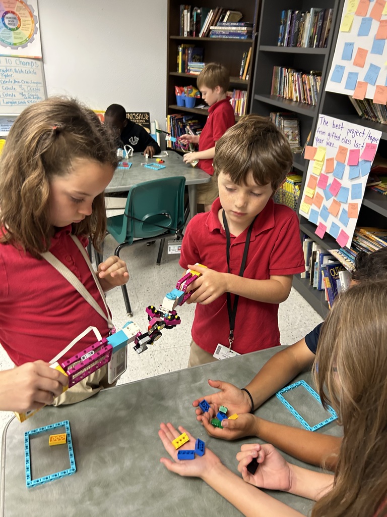 students working on lego spike