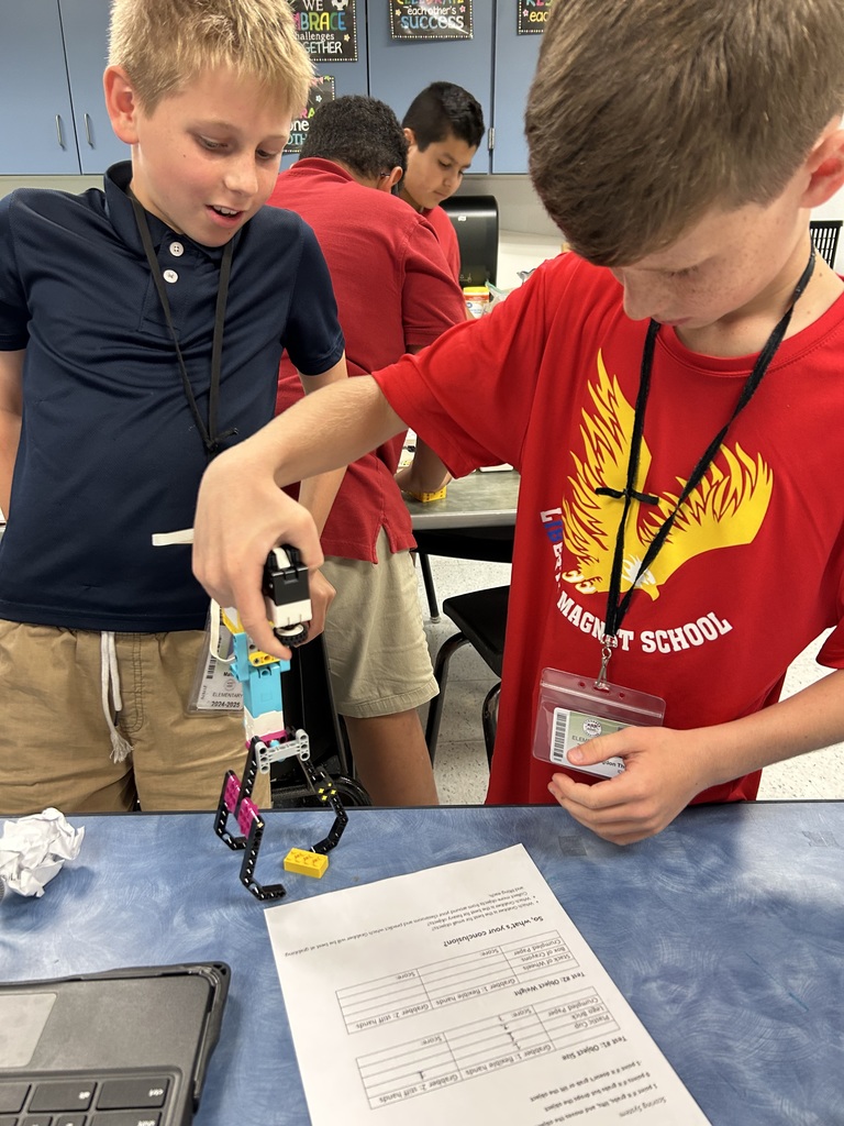 students working on lego spike