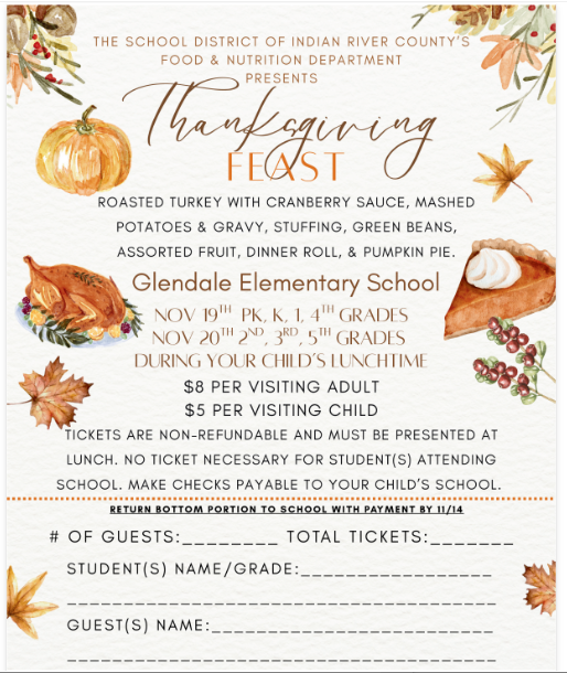 Thanksgiving Feast RSVP by Friday, November 14th. 
