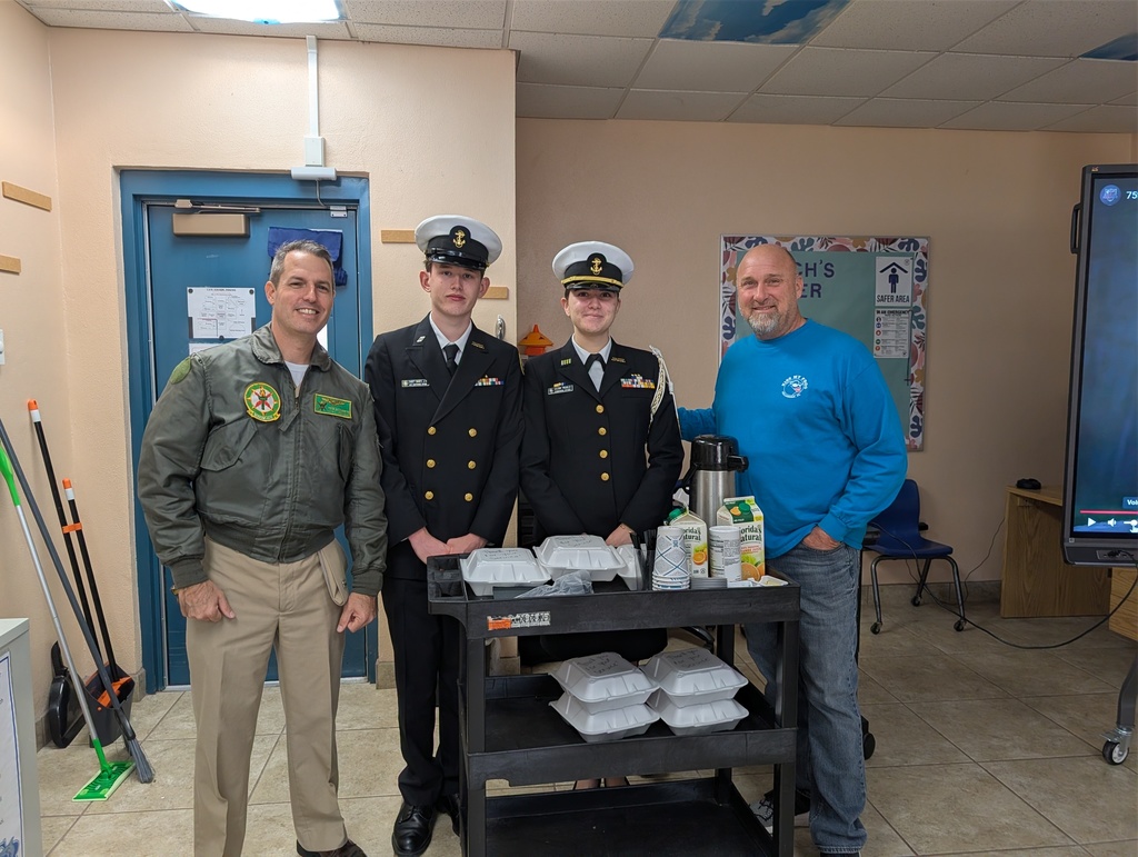 NJROTC Cadets delivering breakfast to our Veterans.
