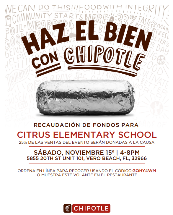 Chipotle flyer en Espanol