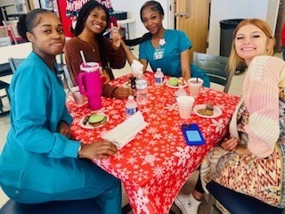  Students enjoying the cookie exchange !