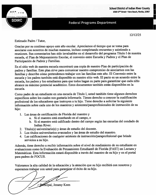 Title 1 Notificaiton