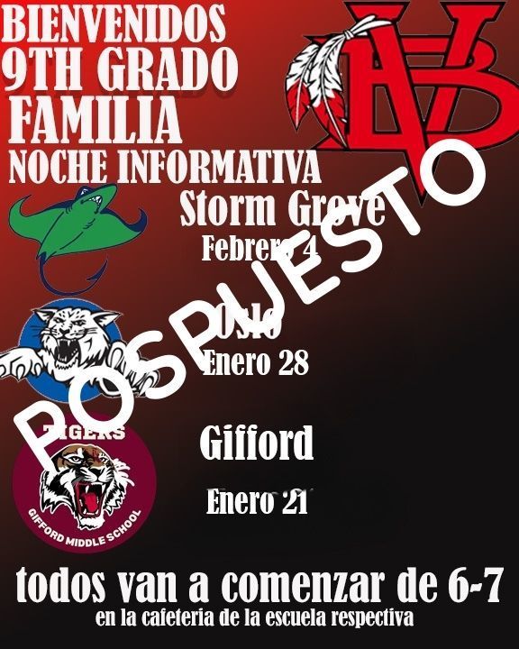 9th grado familia noche informativa pospuesto