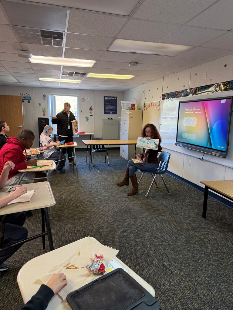 Guest reader with students