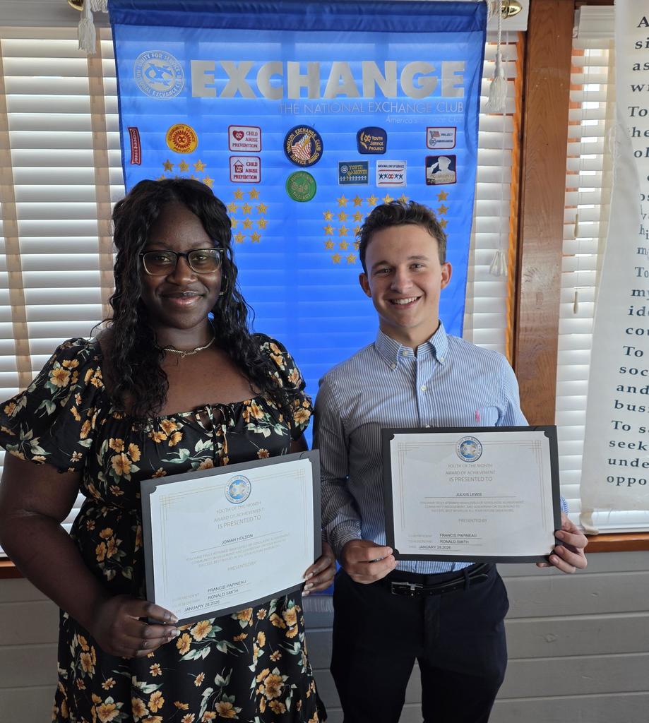 Exchange club students of the month. 
