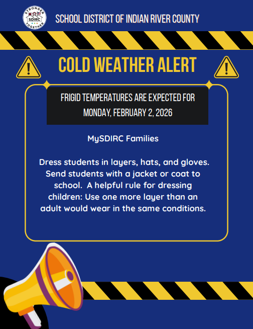 Cold weather alert flyer.