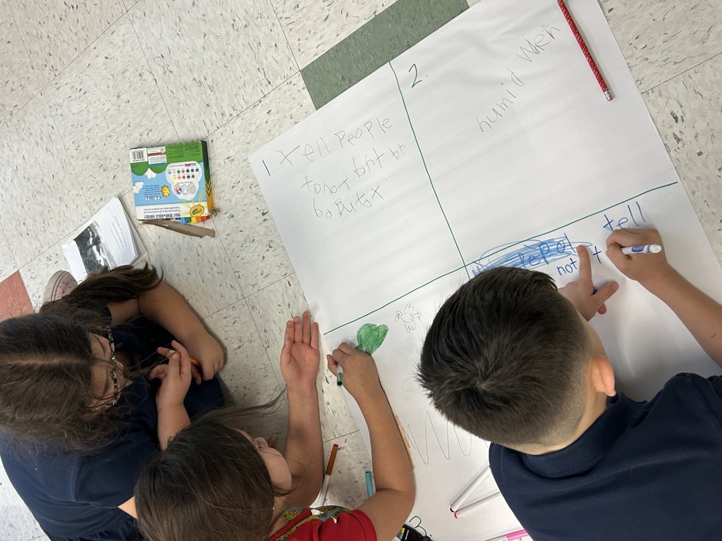 students working in groups