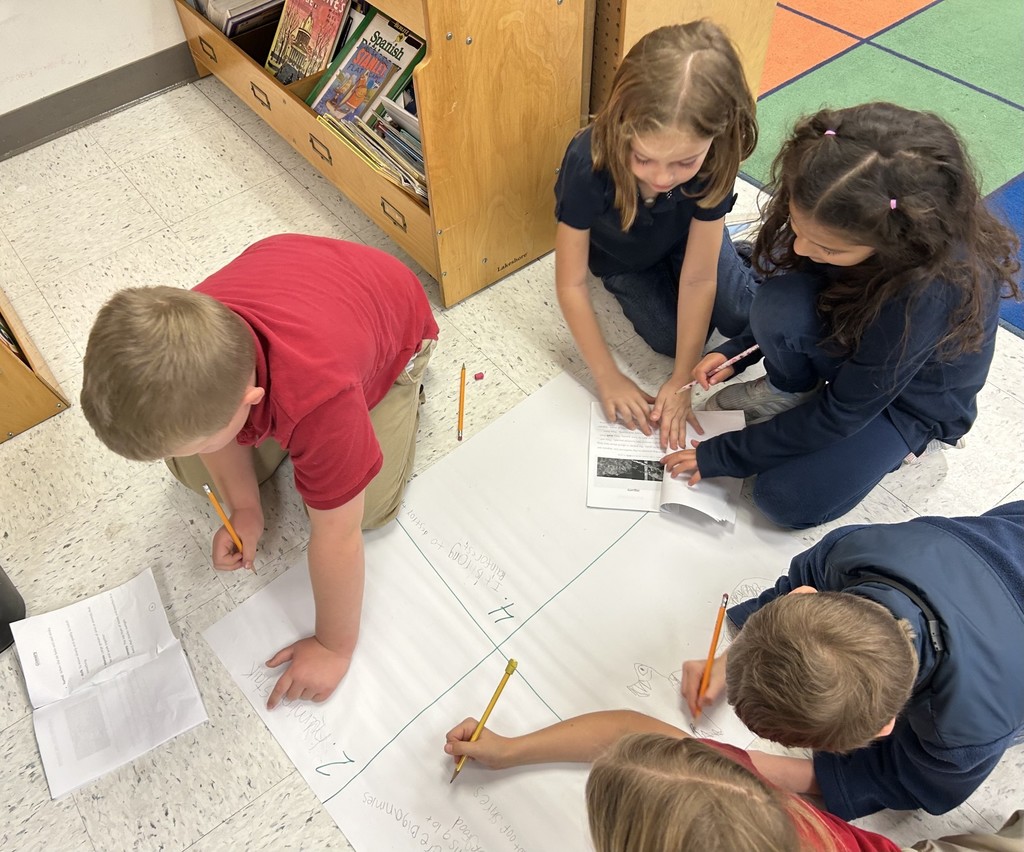 students working in groups