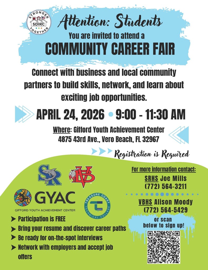 Community Career Fair, April 24th from 9-11:30 at the Gifford Youth Achievement Center