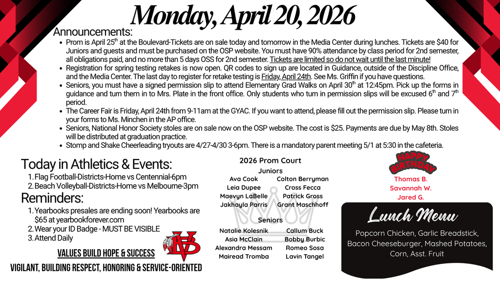 Today's announcements 
