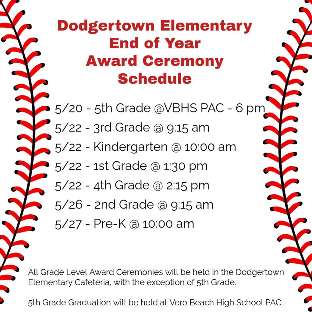EOY Award Ceremony Schedule