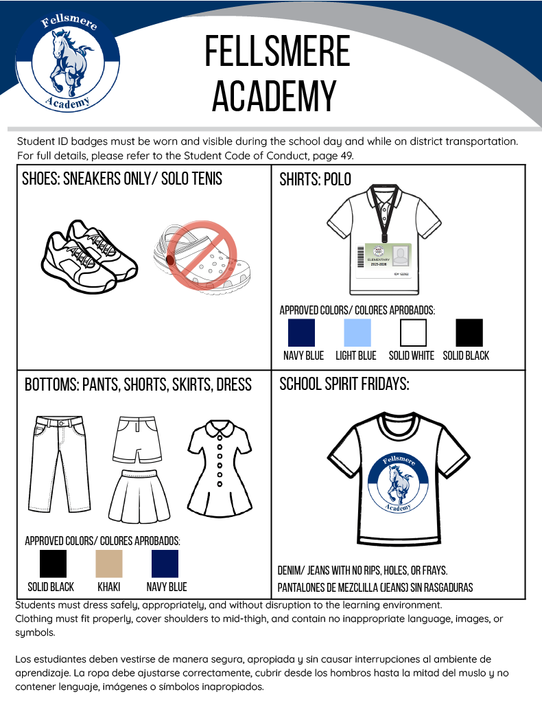 Uniform for 2026-2027 School Year - Dress Code for District Wide