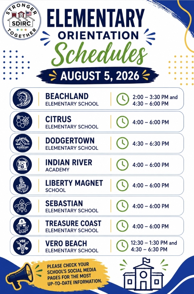orientation dates for all schools in SDIRC