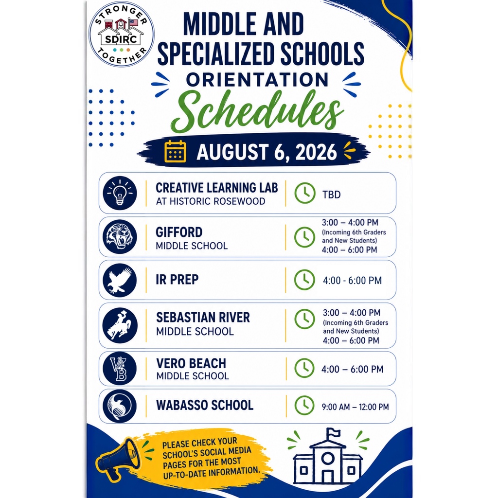 orientation dates for all schools in SDIRC