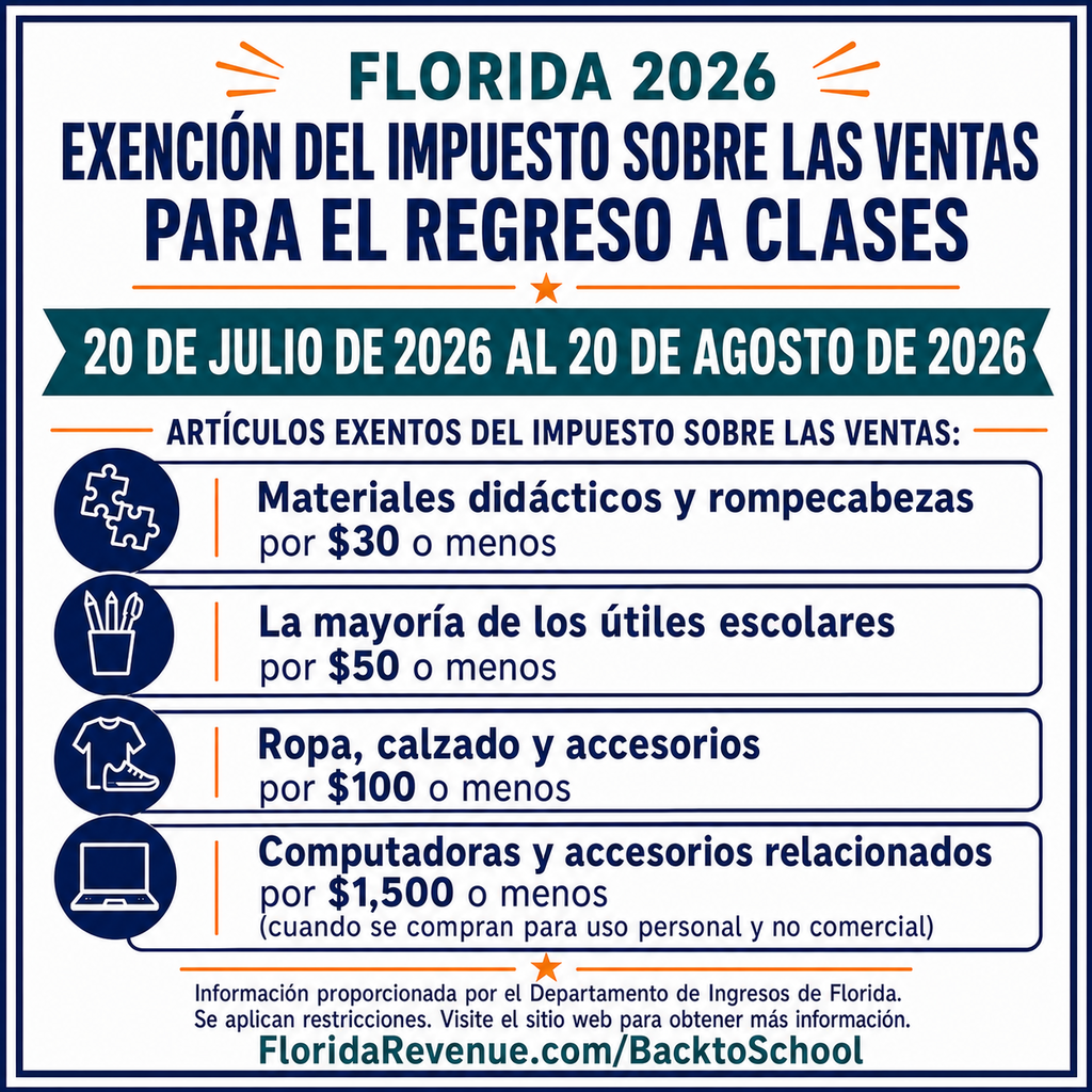 Florida Revenue tax exempt Back to School