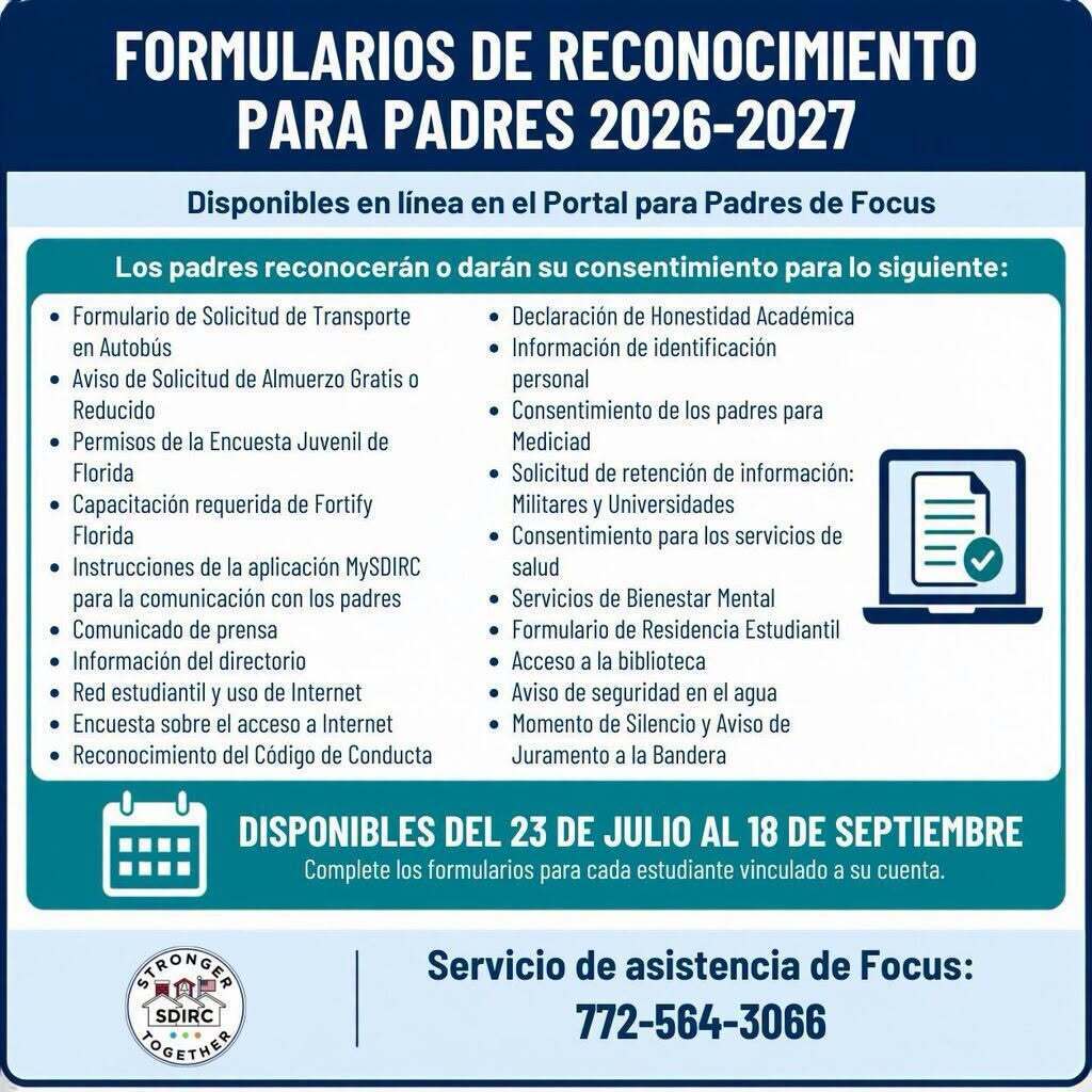 Parent Acknowledgement Forms Spanish