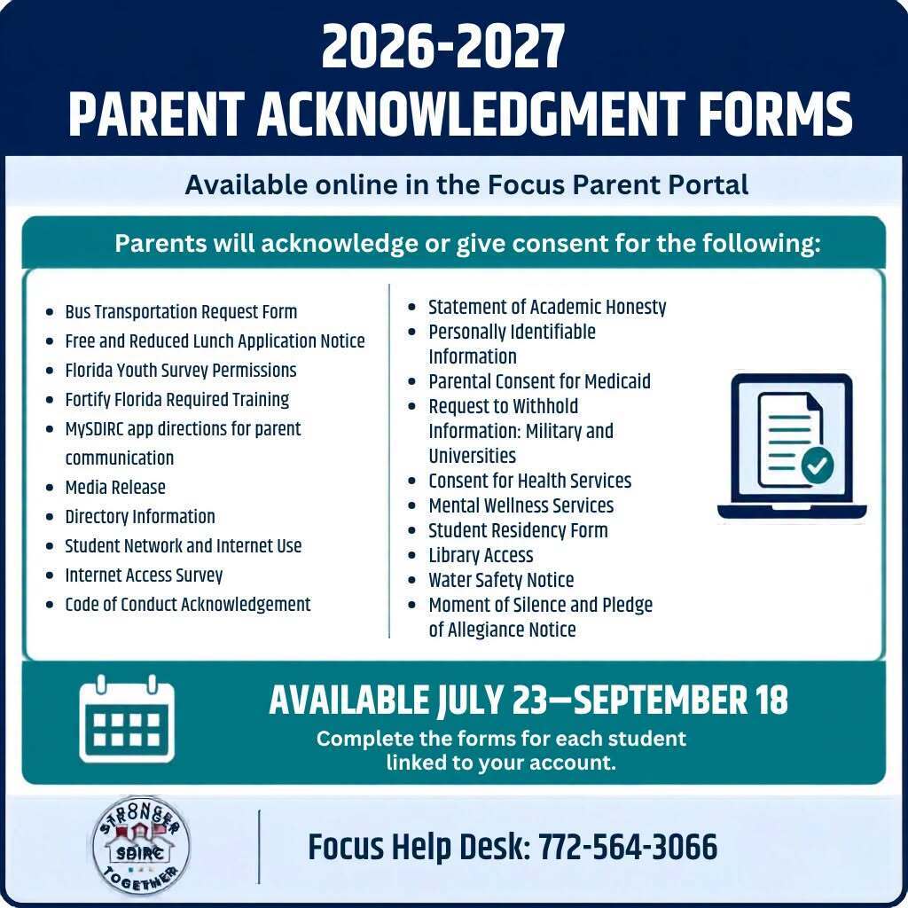 Parent Acknowledgement Forms - English