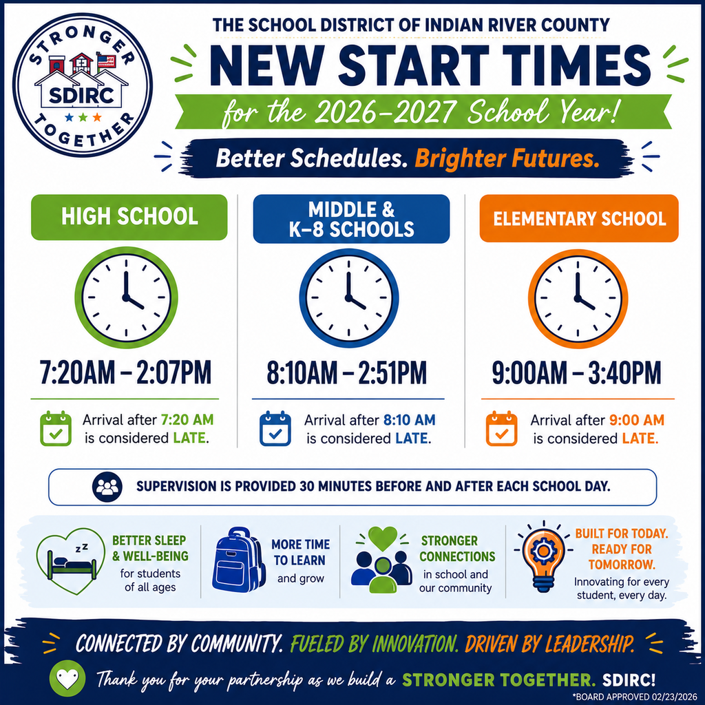 New start and end times for schools