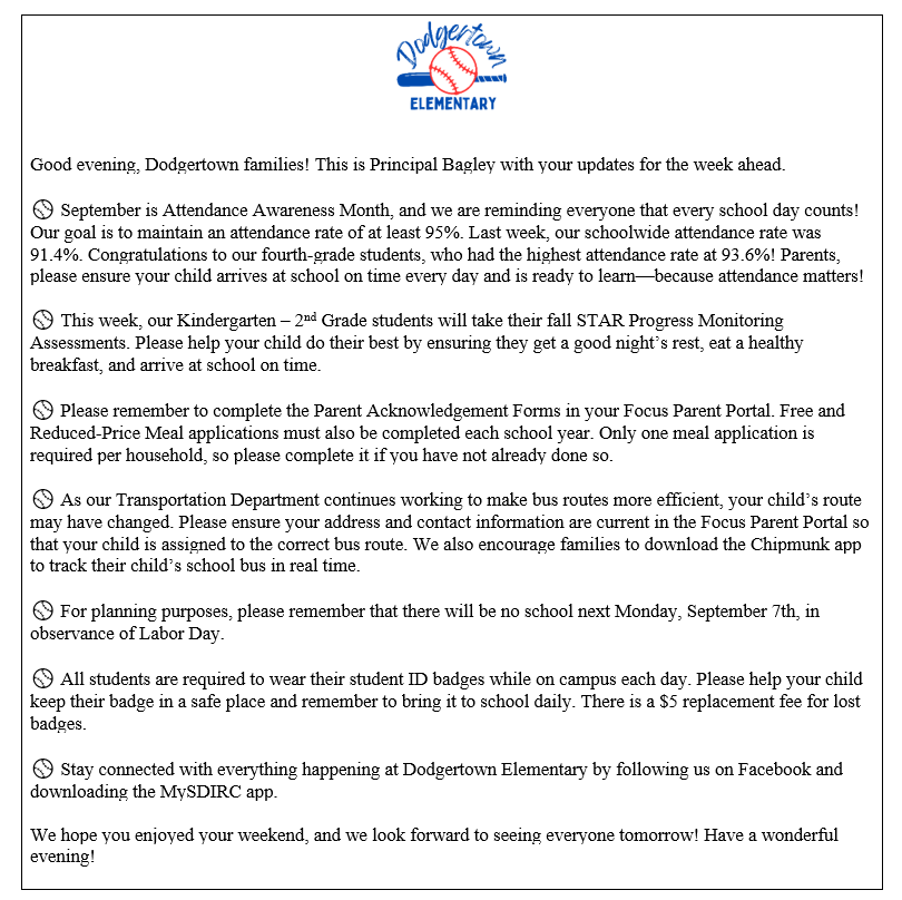 Weekly Updates