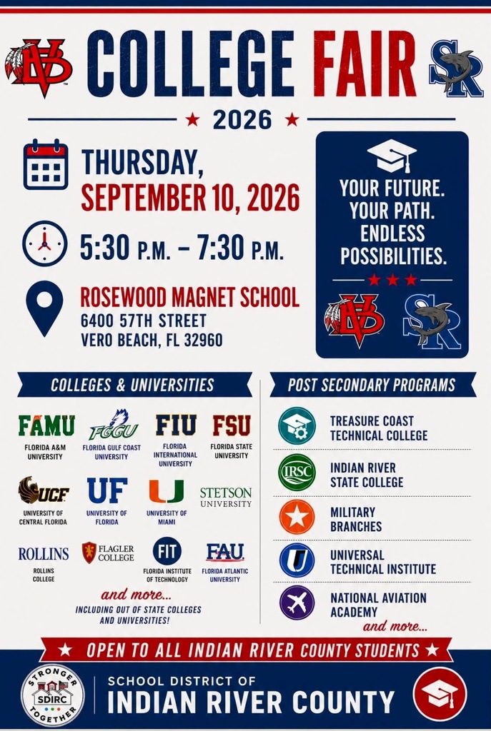 College Fair, Thursday Sept 10 from 5:30-7:30 at Rosewood Magnet School